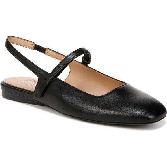 NWT Naturalizer Women's Connie Mary Jane Slingback Flat Shoes (Black Leather) - Picture 7 of 7